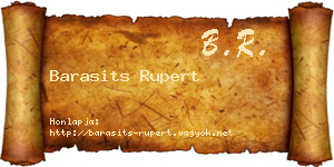 Barasits Rupert névjegykártya